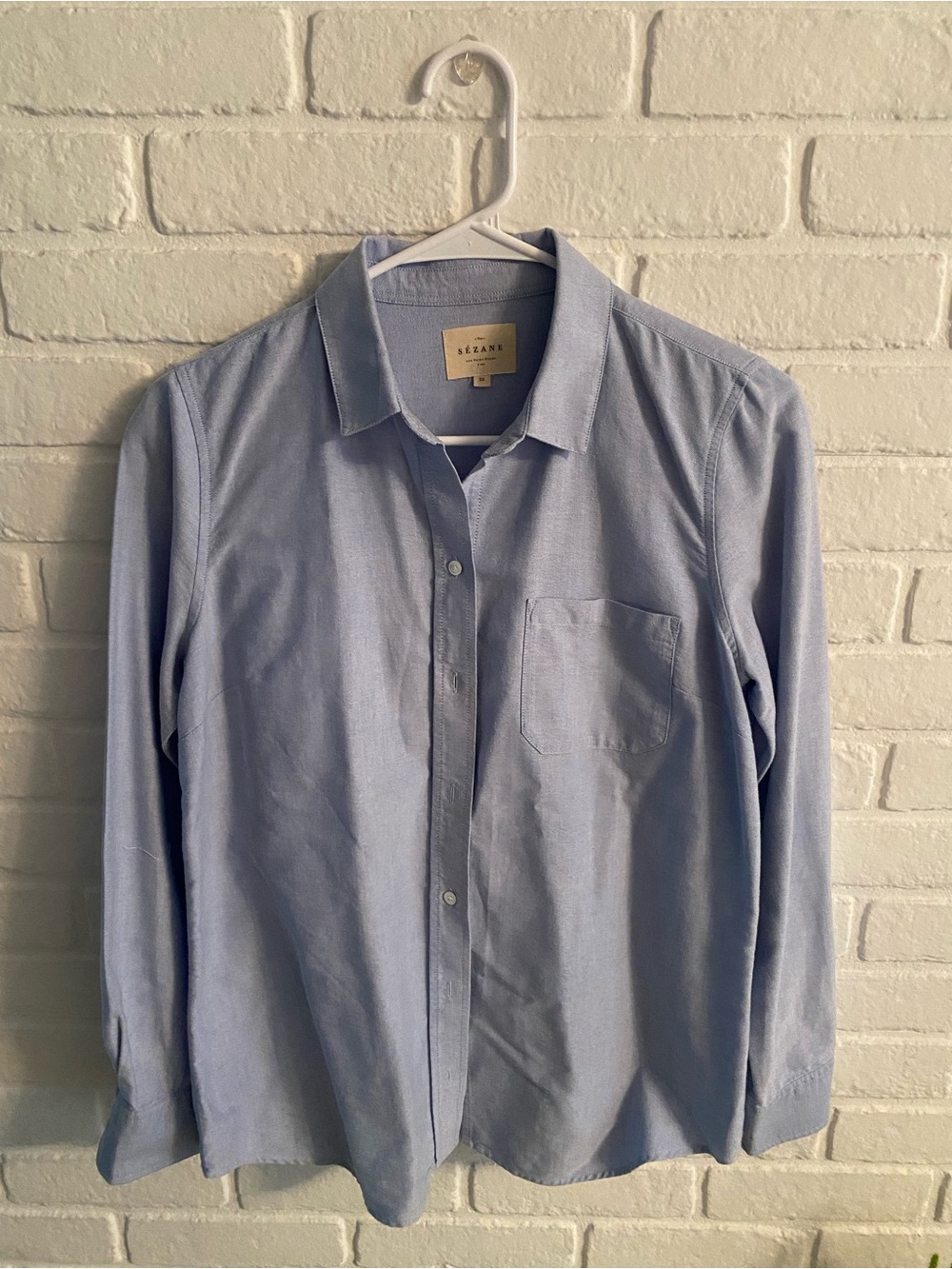 Sezane Light Blue  Button-Up Shirt